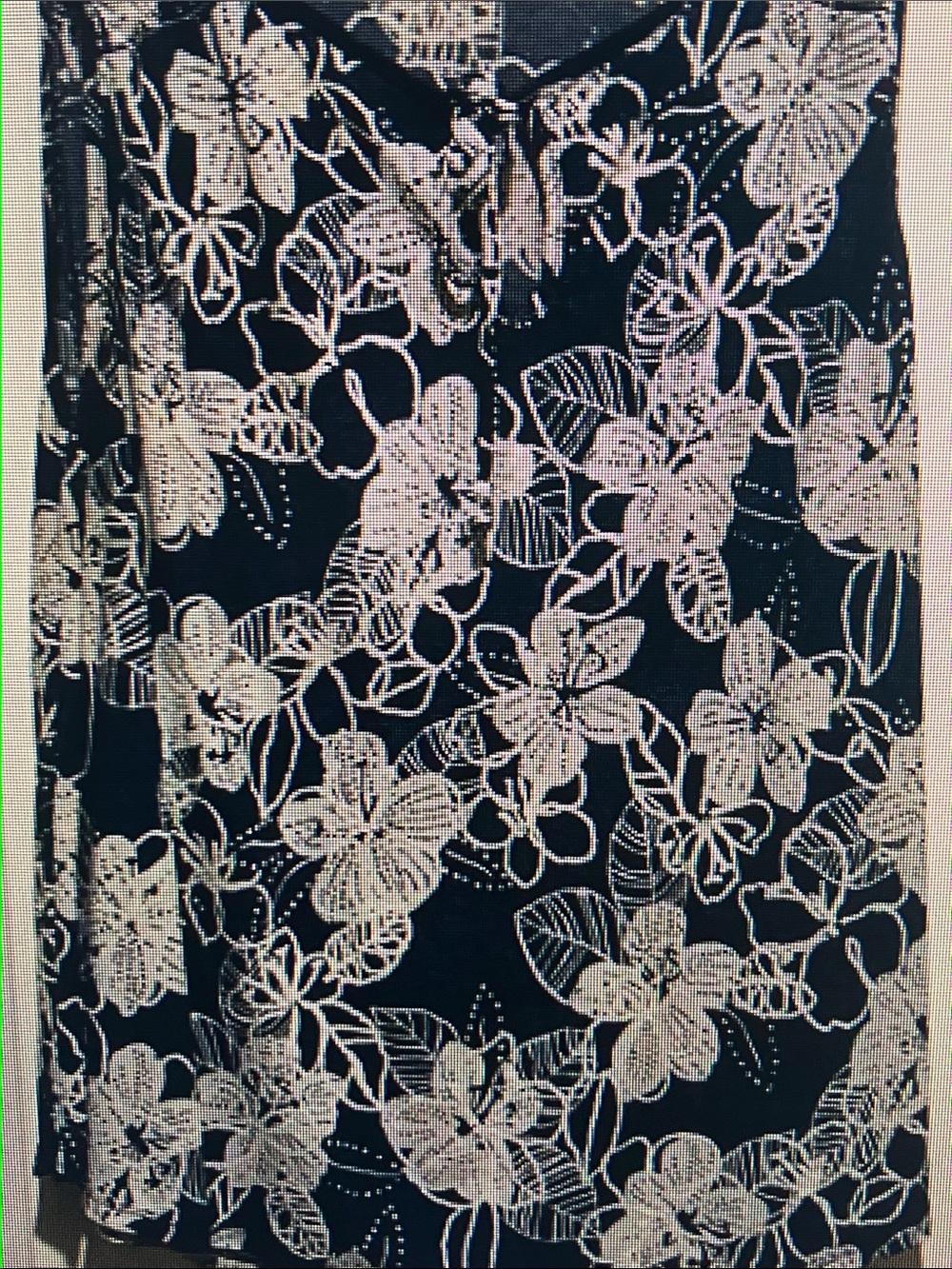 SJS Navy Blue Top with White Floral Print
